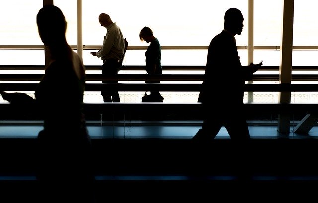 people walking airport